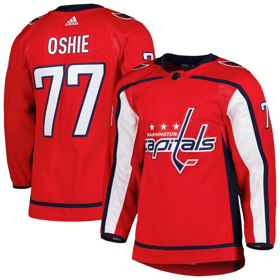 Men Washington Capitals 77 TJ Oshie adidas Red Home Primegreen Authentic Pro Player NHL Jersey